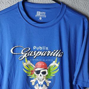 GASPARILLA CLASSIC MEN'S RUNNING SHIRT BLUE LARGE POLYESTER